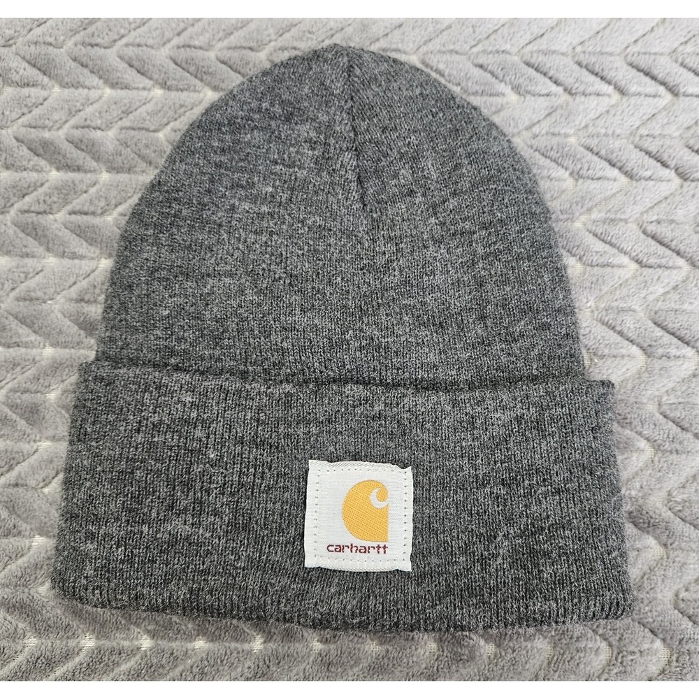 Carhartt Acrylic Knit Cuffed Logo Patch‎ Hat Beanie One Size Warm Winter Cap